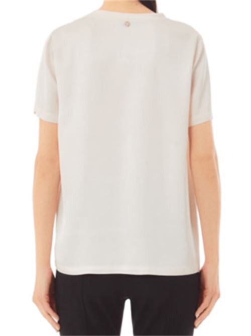 blusa donna girocollo mezza manica viscosa champagne LIU JO | CA5354-T2571X0659